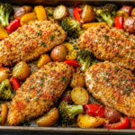 Parmesan Crusted Chicken Sheet Pan Dinner